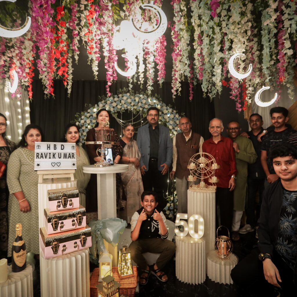 Guests celebrating special occasions at Moon Town Private Theatre, luxury private theatre and celebration venue in Bangalore