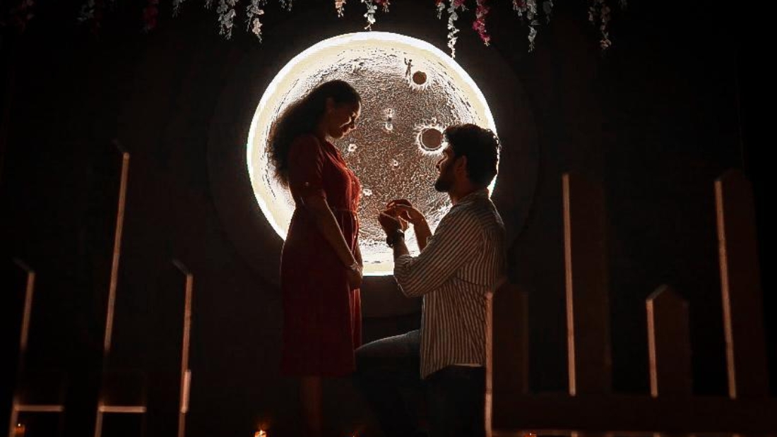 Guests celebrating special occasions at Moon Town Private Theatre, luxury private theatre and celebration venue in Bangalore