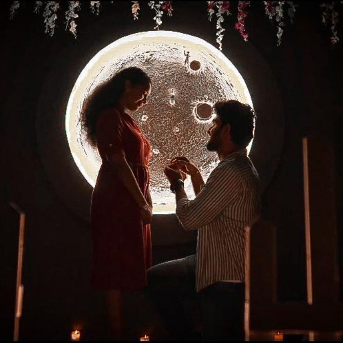 Guests celebrating special occasions at Moon Town Private Theatre, luxury private theatre and celebration venue in Bangalore