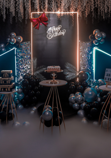 Guests celebrating special occasions at Moon Town Private Theatre, luxury private theatre and celebration venue in Bangalore